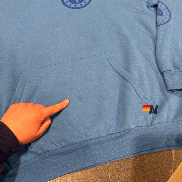 Aviator Nation X Hunger Games hoodie sweatshirt Large women blue - Picture 5 of 11